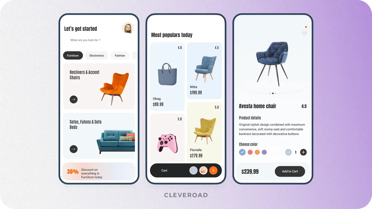 Design shopping app