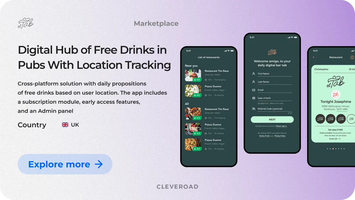 El Tab solution developed by Cleveroad