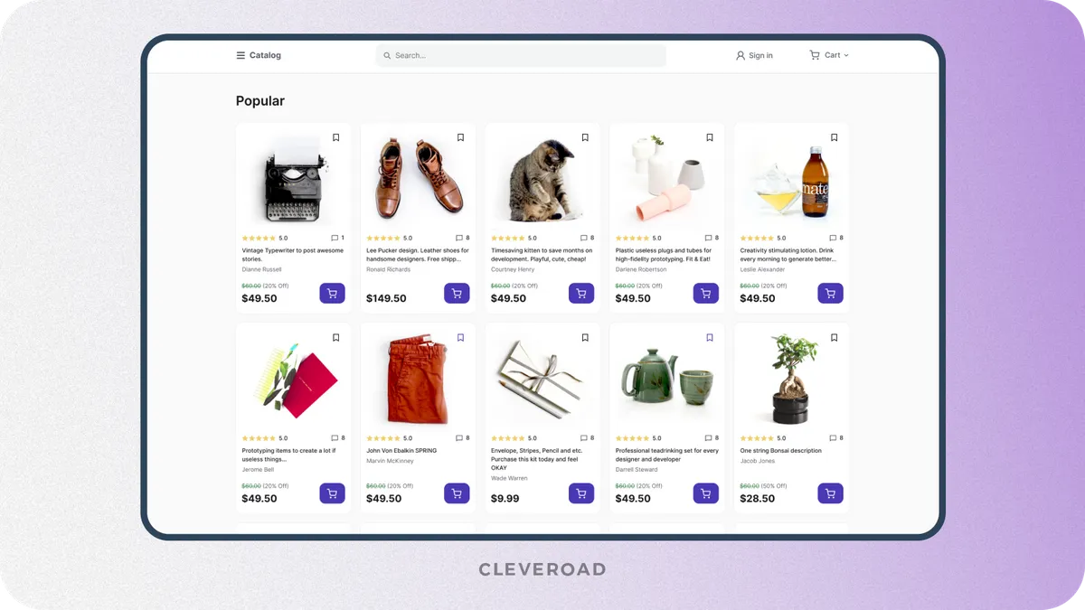 Product catalog